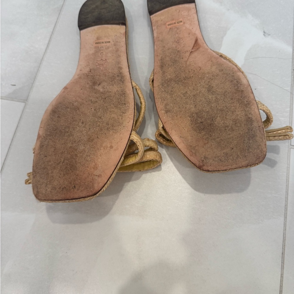 Loeffler Randall Gold Strappy Flat Sandals